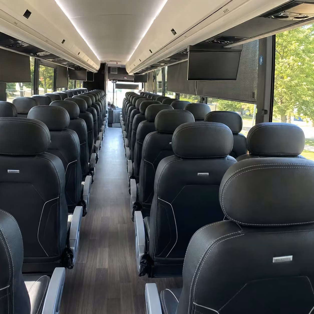 56 passenger charter bus interior